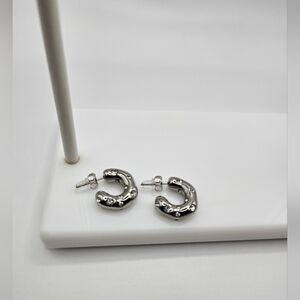 🆕️Cuff hoop stainless steel and cubic zirconia earrings